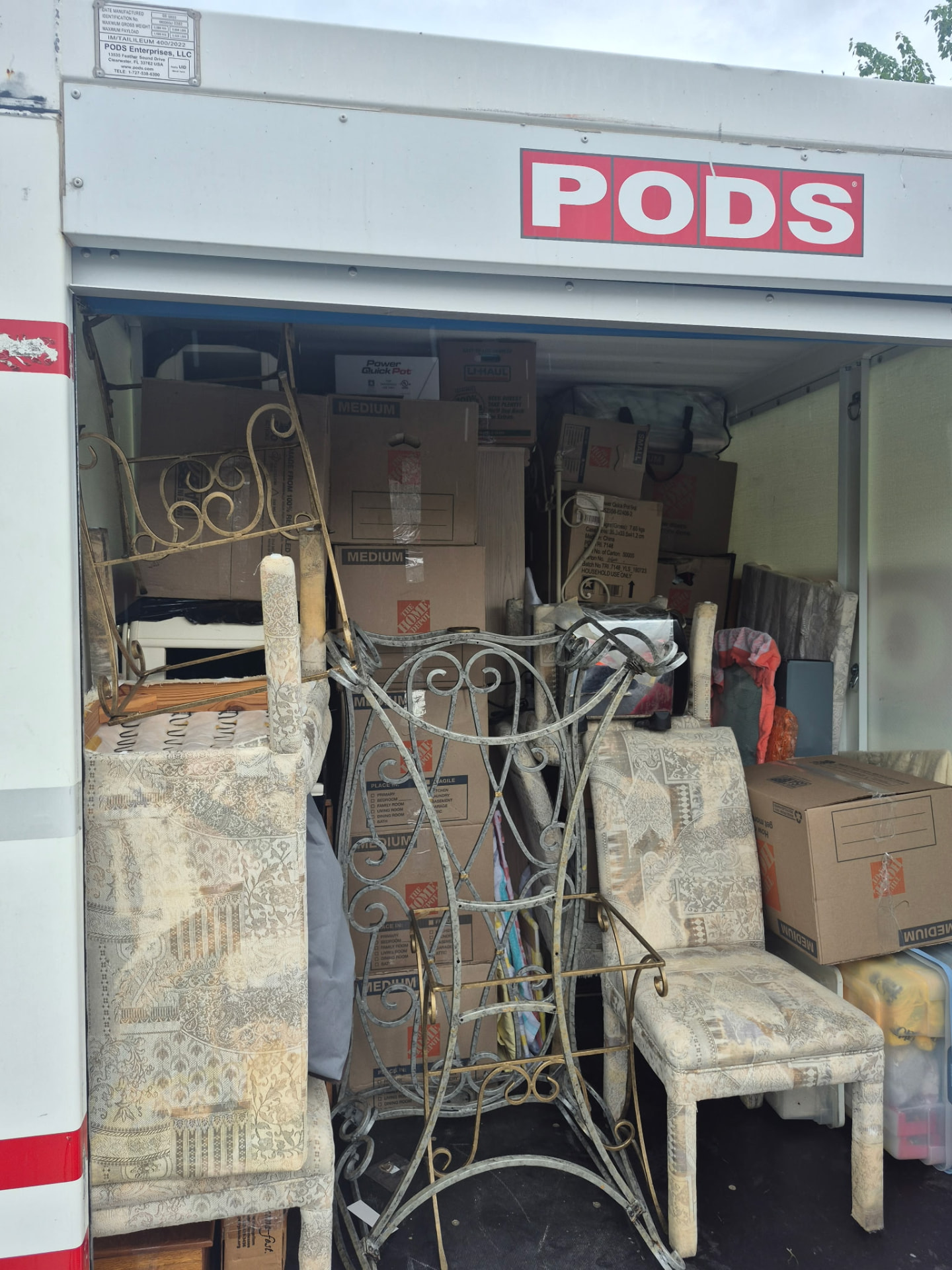 Fully loaded PODS container after a Philadelphia move